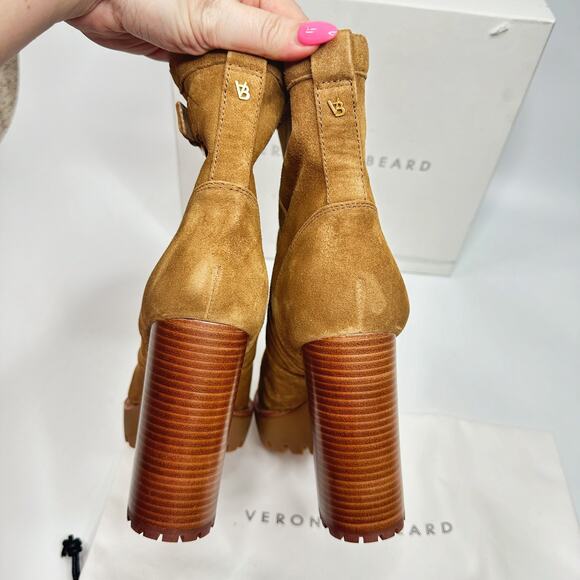 NWT Veronica Beard Hannigan Lug Sole Suede Hazelwood Buckle Boots Booties 11 - Picture 15 of 15